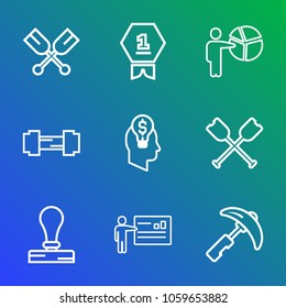 9 premium vector icon set on gradient background