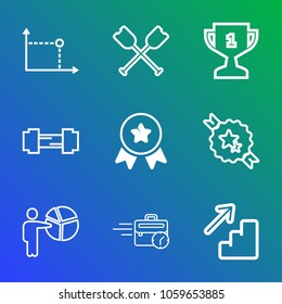 9 premium vector icon set on gradient background