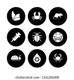 9 prevention icons in vector set. cancer, vaccination, insect and rodent illustration for web and graphic design