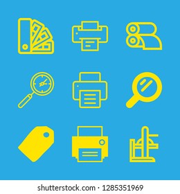 9 printer icons with print and label in this set