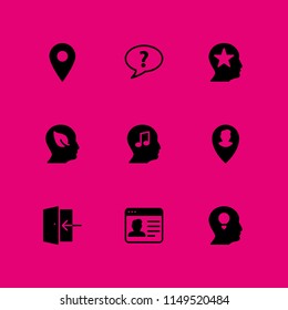 9 profile icon set with login, placeholder and profile vector illustration for graphic design and web