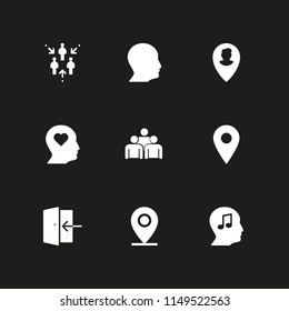 9 profile icon set with profile, placeholder and login vector illustration for graphic design and web