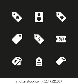 9 promotion icon set with tag, price tag and label vector illustration for graphic design and web