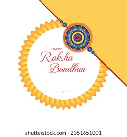 9 Raksha bandhan greeting card with mandala and text. Vector illustration