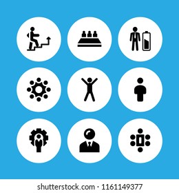 9 recruitment icons in vector set. manager, career, human and interview illustration for web and graphic design