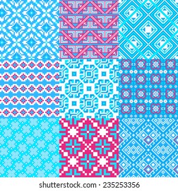 9 retro seamless ornaments