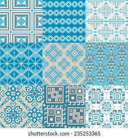9 retro seamless ornaments