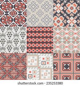9 retro seamless ornaments