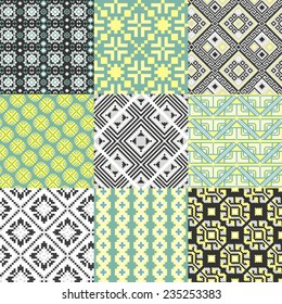 9 retro seamless ornaments