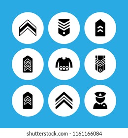 9 return icons in vector set. military illustration for web and graphic design