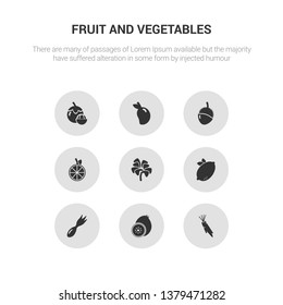 9 round vector icons such as horseradish, kiwi, leek, lemon, lettuce contains lime, lychee, mango, mangosteen. horseradish, kiwi, icon3_, gray fruit and vegetables icons