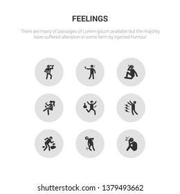 9 round vector icons such as overwhelmed human, pained human, pissed human, pissed off positive contains pretty proud pumped ready overwhelmed pained icon3_, gray feelings icons