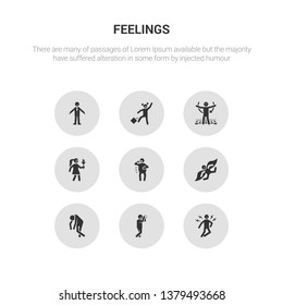 9 round vector icons such as ecstatic human, emotional human, energized human, excited exhausted contains fantastic fat free fresh ecstatic emotional icon3_, gray feelings icons