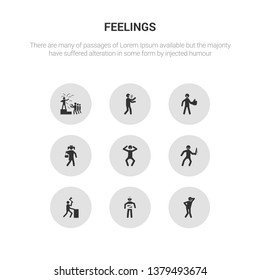 9 round vector icons such as anxious human, sick human, awesome human, awful bad contains beautiful better blah blessed anxious sick icon3_, gray feelings icons