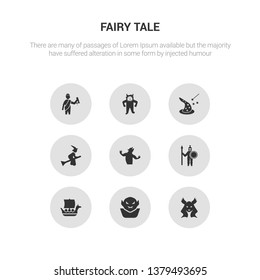 9 round vector icons such as valkyrie, vampire, viking ship, warrior, werewolf contains witch, wizard, yeti, zeus. valkyrie, vampire, icon3_, gray fairy tale icons