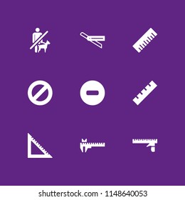 9 rule icon set with no entry, ruler and caliper vector illustration for graphic design and web