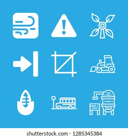 9 rural icons with silo and windmill in this set