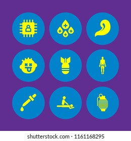 9 salt icons in vector set. dead, bone, spa and bomb illustration for web and graphic design