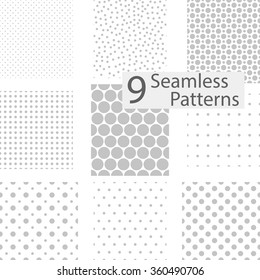 9 Seamless dotted patterns. eps10