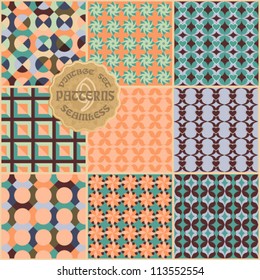 9 seamless pattern in vintage style