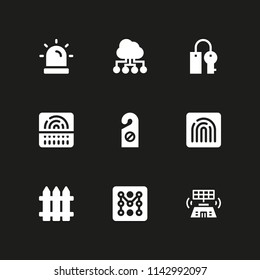 9 security icon set with key, cloud computing and password vector illustration for graphic design and web