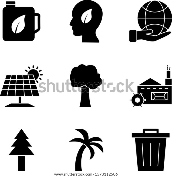 9 Set\
Of eco icons isolated on white\
background...\
