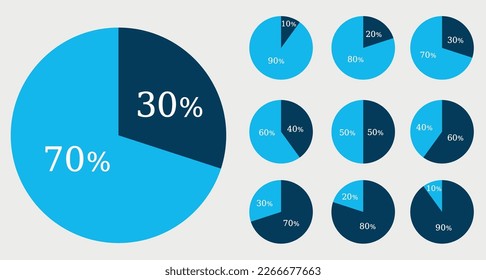 9 set pie chart percentage graph design, Infographic Vector 3d Pie Chart, Colorful circle percentage diagrams for infographics