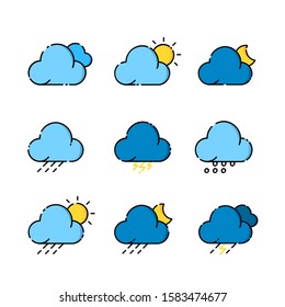 9 Set Weather MBE Line Icons