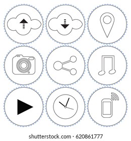 9 sets of communication and media flat icon