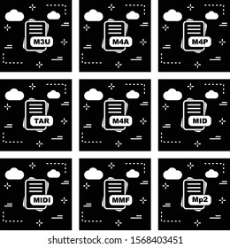 9 Simple File Format Related Color Icons
