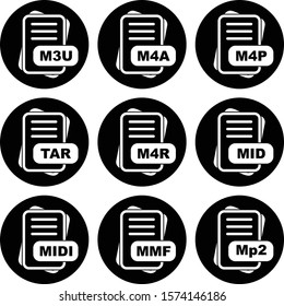 9 Simple File Format Related Color Icons
