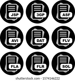 9 Simple File Format Related Color Icons
