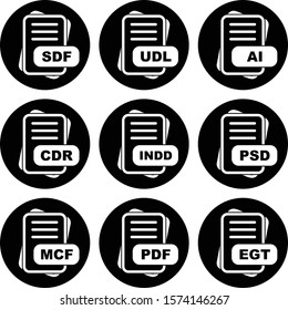 9 Simple File Format Related Color Icons
