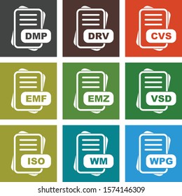 9 Simple File Format Related Color Icons
