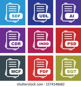 9 Simple File Format Related Color Icons
