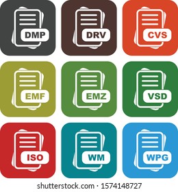 9 Simple File Format Related Color Icons

