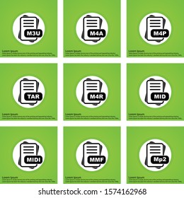 9 Simple File Format Related Color Icons
