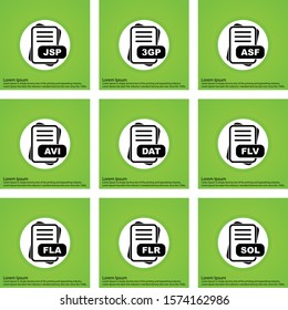 9 Simple File Format Related Color Icons
