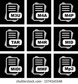 9 Simple File Format Related Color Icons
