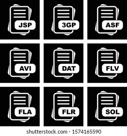 9 Simple File Format Related Color Icons

