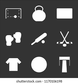 9 simple transparent vector icon pack, set of black icons such as Racing, Basketball, Soccer jersey, Hockey, Cricket, Boxing, Scoreboard, Dumbbell, 