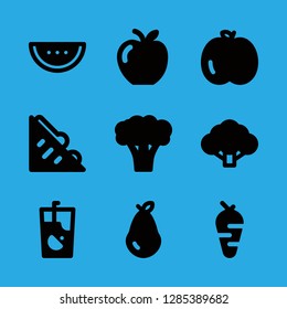 9 slice icons with lemonade and pear in this set