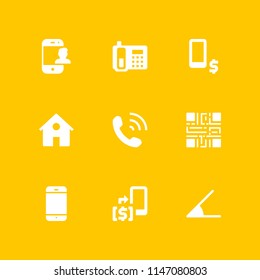 9 smart icon set with smart phone telephone and home vector illustration for graphic design and web