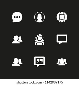 9 social icon set with user, people and group vector illustration for graphic design and web