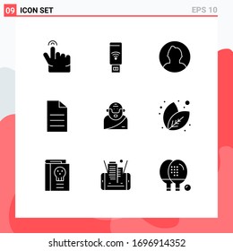 9 Solid Glyph concept for Websites Mobile and Apps mythology; god; man; interface; data Editable Vector Design Elements