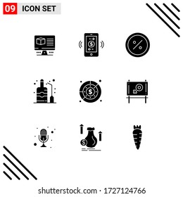 9 Solid Glyph concept for Websites Mobile and Apps wine; alcohol; commerce; label; market Editable Vector Design Elements