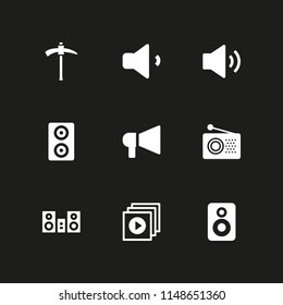 9 sound icon set with pick, music player and play files vector illustration for graphic design and web