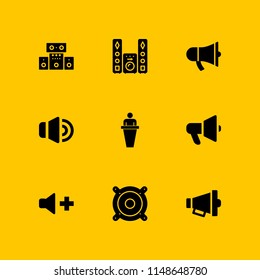 9 speaker icon set with lecture, volume and sound system vector illustration for graphic design and web