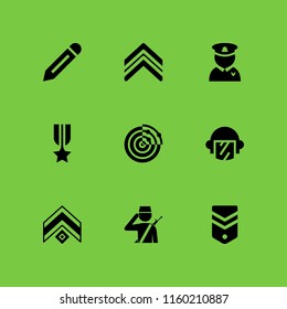 9 special icons in vector set. swat, soldier, military and edit illustration for web and graphic design