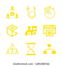 9 speed icons with network and train in this set